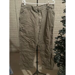 Carhartt Relaxed Fit Canvas Cargo Work Pants Mens 36x32 Tan Brown Utility Pocket